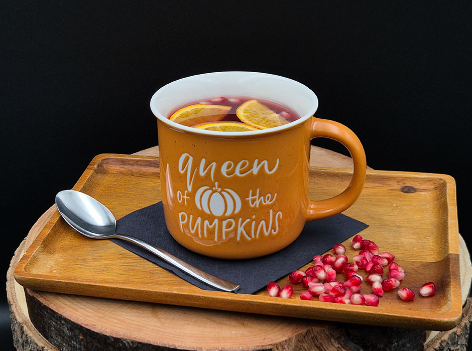 Višňa, granátové jablko, pomaranč